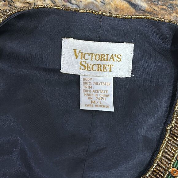 Victoria’s Secret Vintage Satin Floral Beaded Cropped Jacket Size M/L - Picture 4 of 8